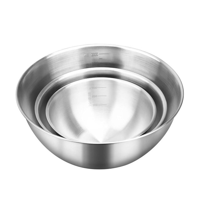 BSDLZCH 3pcs Stainless Steel Mixing Bowls for Kitchen Prep and Storage (201 Stainless Steel)