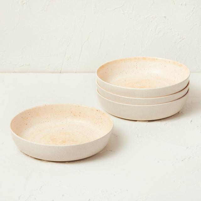 34oz 4pk Melamine Dinner Bowls White - Opalhouse™ designed with Jungalow™