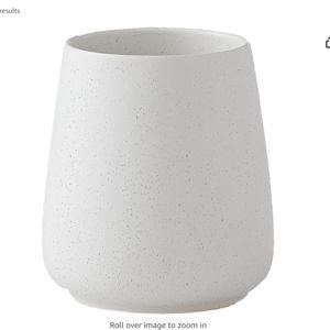 Speckled White Ceramic Toothbrush Holder - Bathroom Tooth Brushing Holders, Toothbrush Cup, Toothpaste Organizer for Bathroom Countertop, Makeup Brush Holder, Pen Holder for Home Desktop Storage