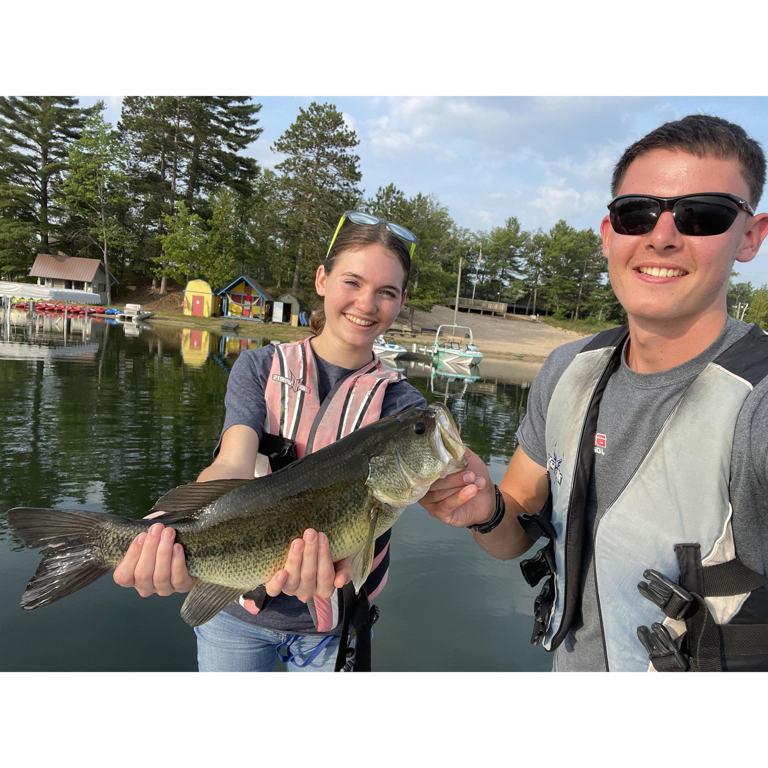 One of our many fishing adventures while working at Camp Au Sable.