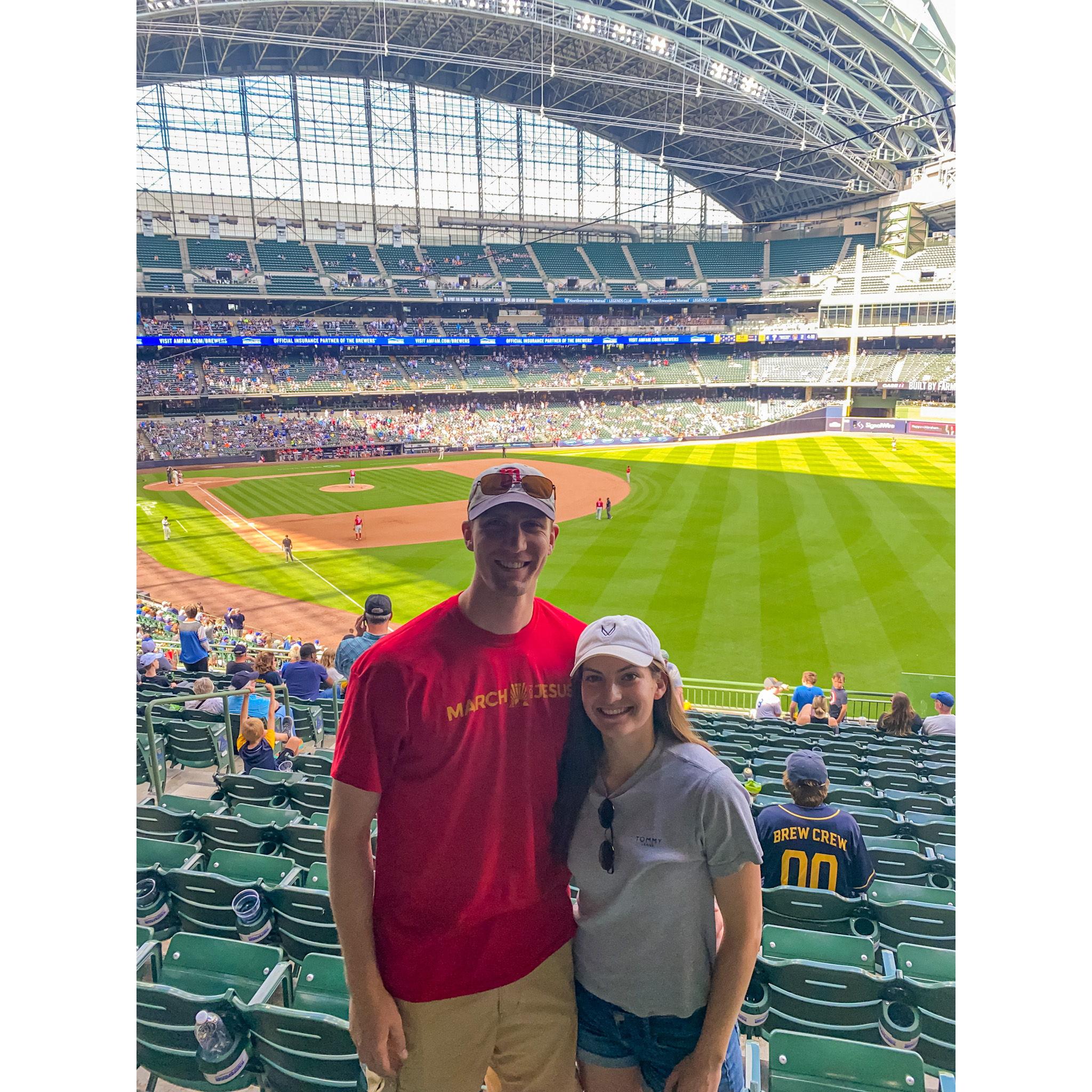 At the American Family Field watching the Milwaukee Brewers!