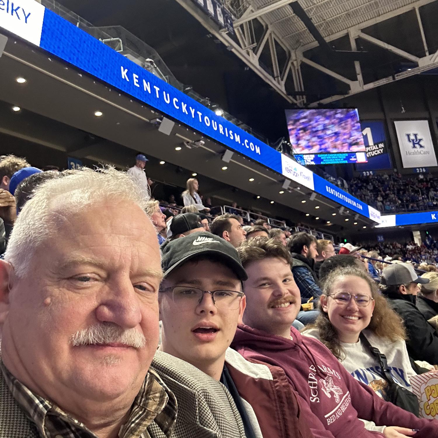 Enjoying a UK Basketball game with family.