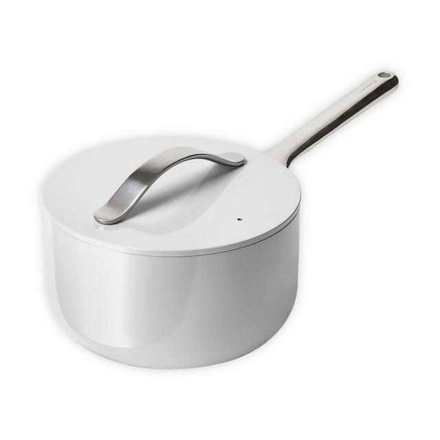 Caraway Ceramic Nonstick 3 qt. Aluminum Covered Saucepan in Grey