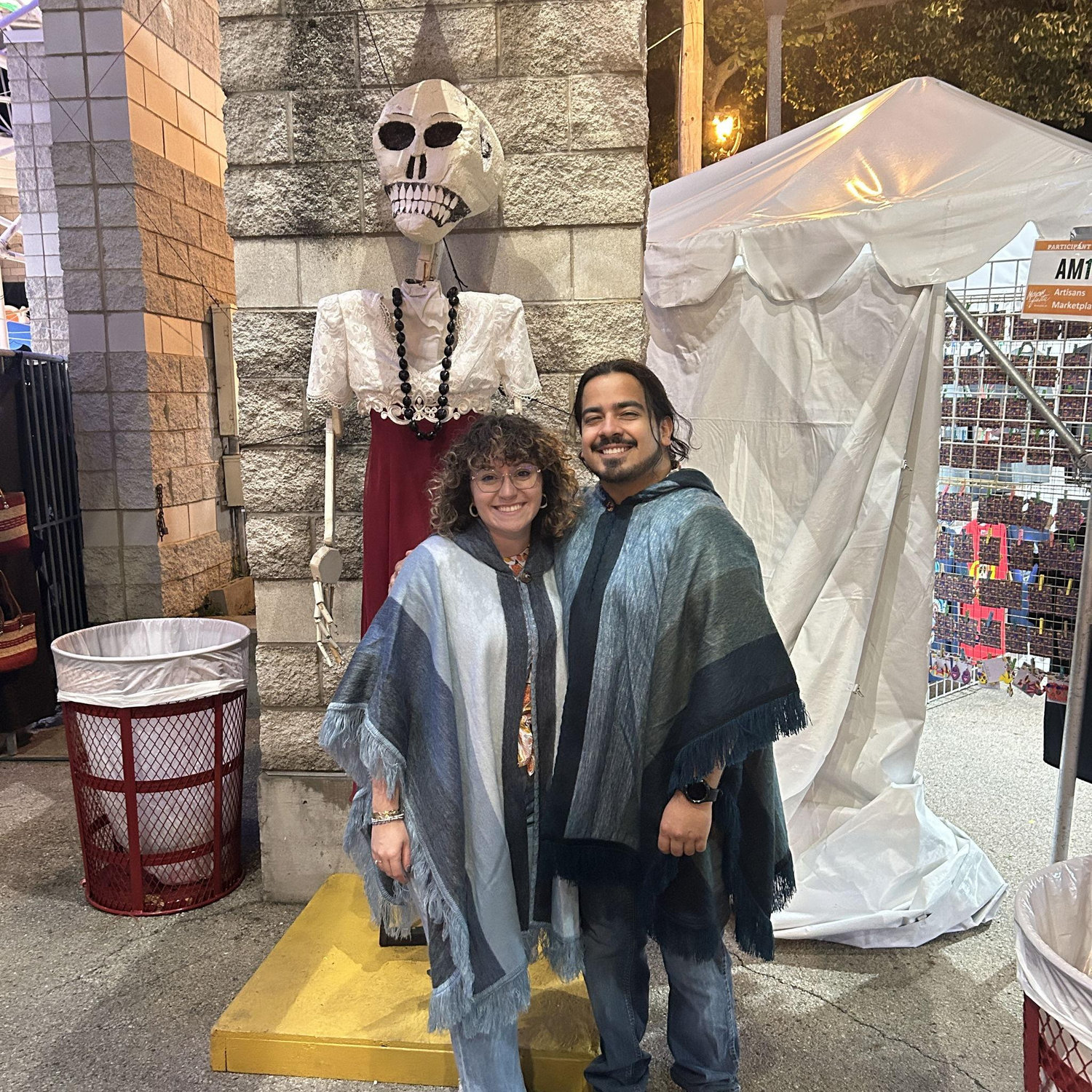 Flexing our new ponchos at Morgan's first Mexican Fiesta