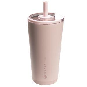 HydroJug Everyday Tumbler 20 oz – Ceramic-Lined Insulated Tumbler with Straw and Soft-Touch Lid, Cup Holder Friendly, Double-Wall Vacuum Insulation, Reusable Travel Cup – Dusty Rose