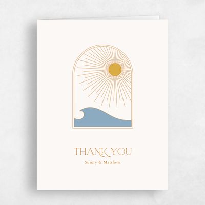 Linen, Beige Wedding Thank You - Tramonti Portrait