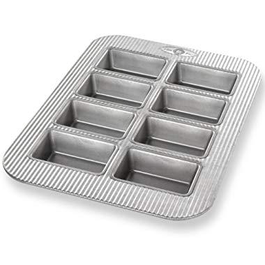 USA Pan Bakeware Aluminized Steel Mini Loaf Pan, 8-Well