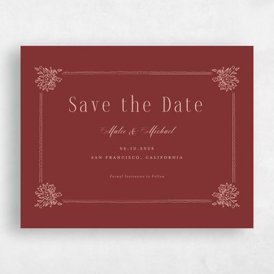 Currant Red Wedding Save the Date - Anthea Landscape