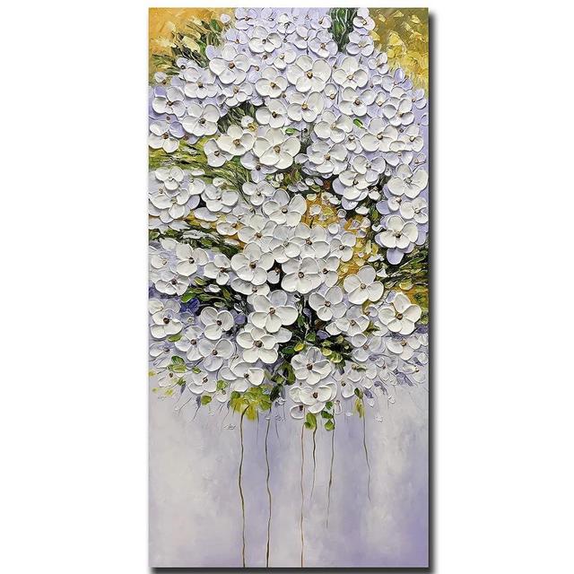 ART8YUQI Paintings - Modern Abstract Painting Flowers Tree 3D Wall Art Home Decorations Paintings On Canvas for living room office Decoration 24x48 Inch