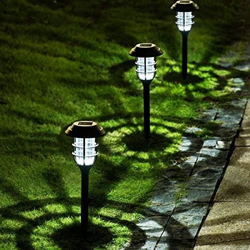 Solpex 8 Pack Solar Pathway Lights Outdoor, Solar Powered Garden Lights, Waterproof Led Path Lights for Patio, Lawn, Yard and Landscape-(Cold White)