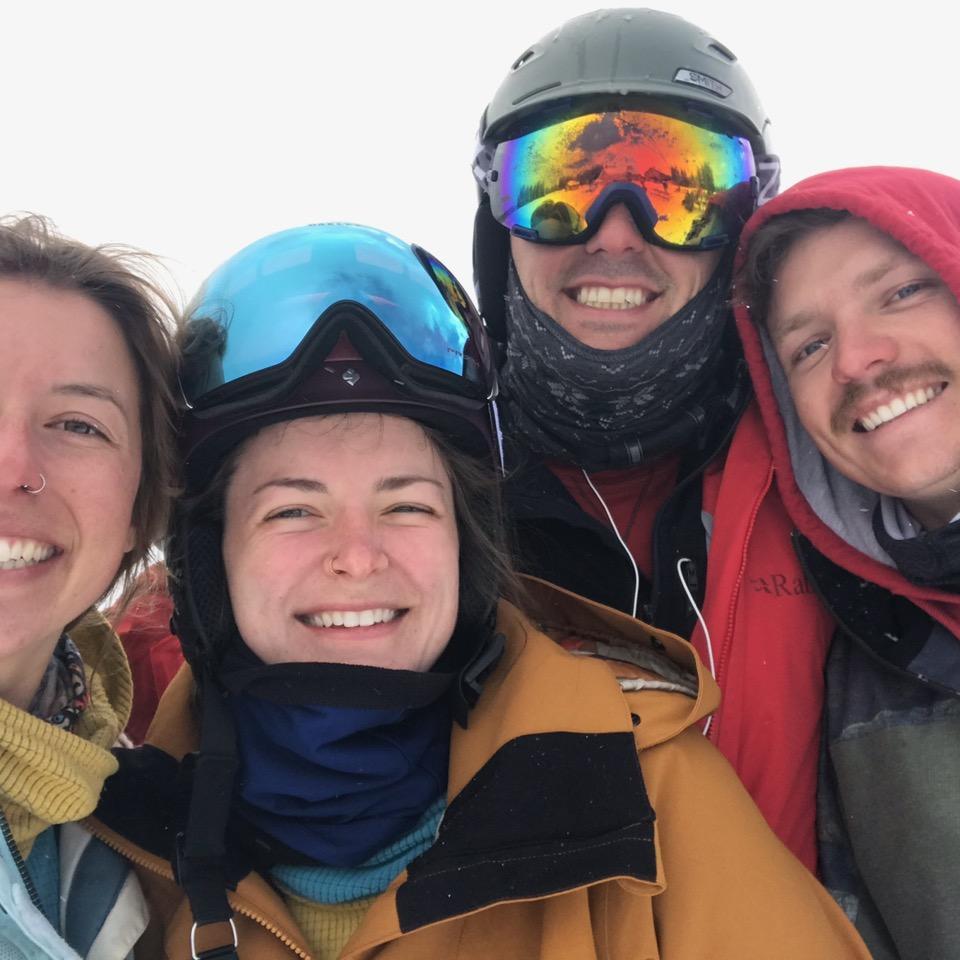 Our first adventures together were skiing with Liv and Cal - the friends we met through!