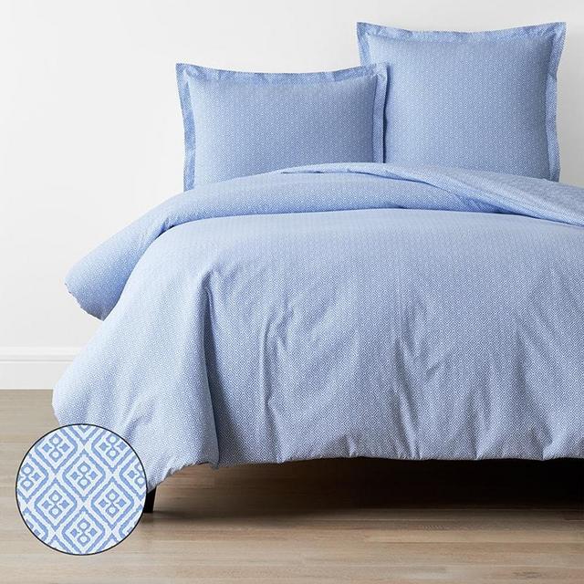 Company Organic Cotton™ Myla Percale Duvet Cover - Tile Blue (Full size)