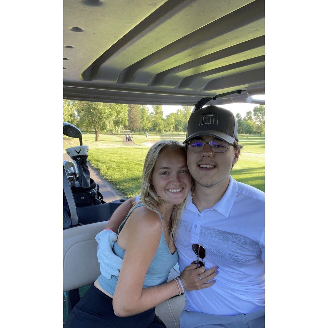 8/1/22: Noah successfully roped in a new golf partner