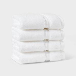 4pk Spa Plush Washcloth Set White - Threshold™