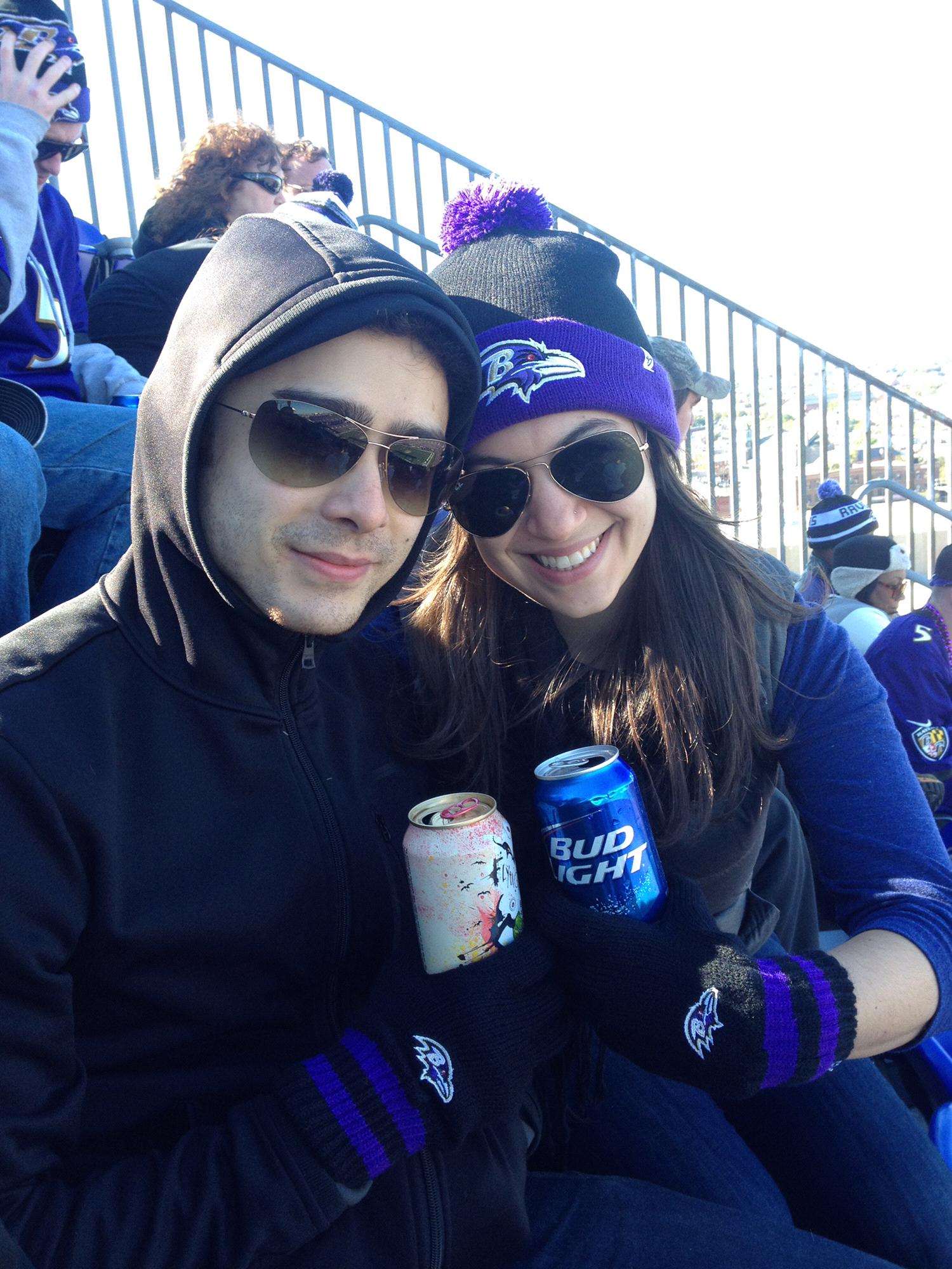 Rachel's first live football game, Baltimore, MD - October 2014