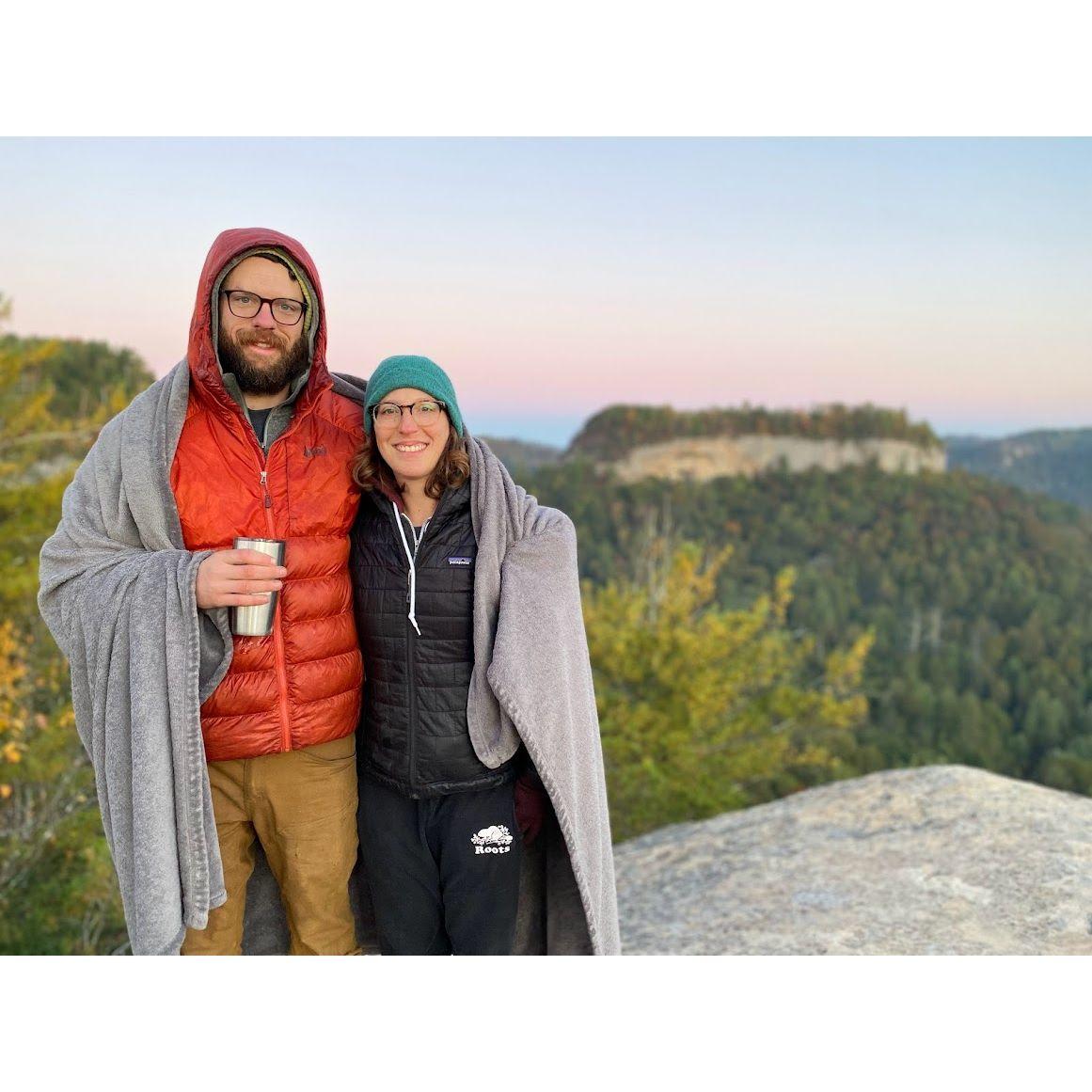 Sunrise after a night of camping at Hansen's Point in the RRG