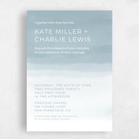 Blue Wedding Invitation - Waterfront Fade