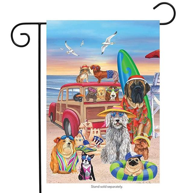 Briarwood Lane Dog Days of Summer Garden Flag Humor Nautical Beach Surfboards 12.5" x 18"