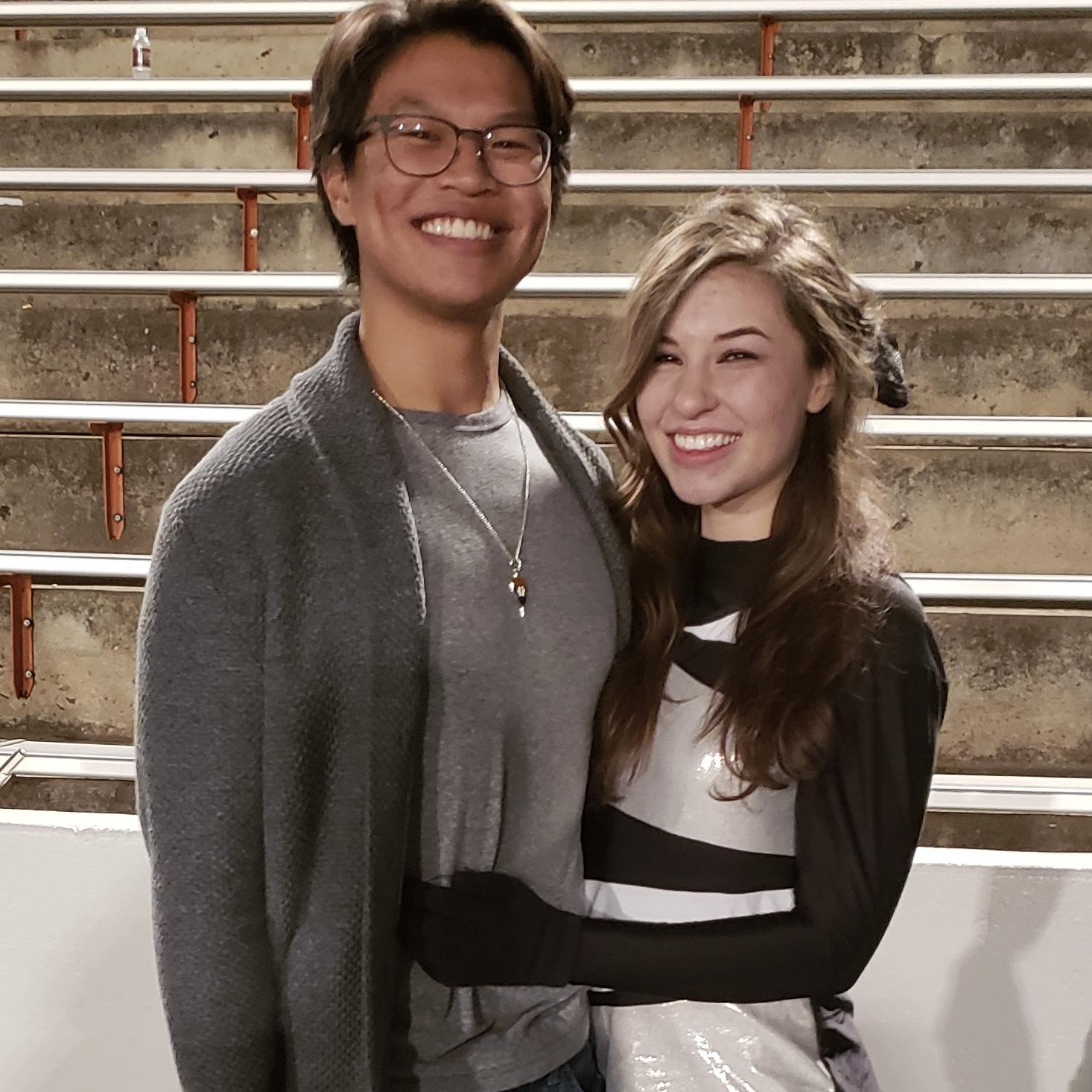 After a high school football game in 2018 - it was so cold and Archie gave Rachel his gloves