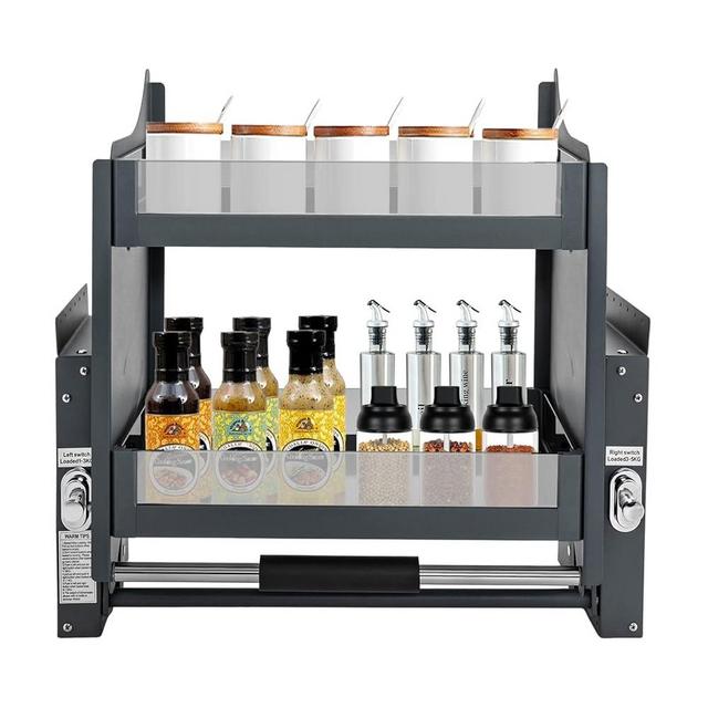 lizponaza Pull Down Cabinet Organizer Adjustable Kitchen Wall Cabinet Storage Organizer Upper Kitchen Cabinet Storage Pull Down 22.2 * 10.63 * 21.65inch
