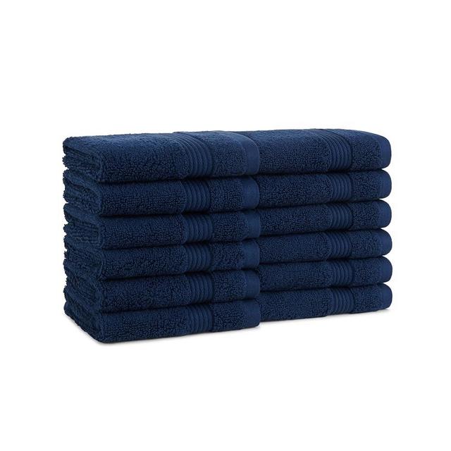 Arkwright Host & Home 100% Cotton Luxury Wash Cloths - (Pack of 12) Soft & Absorbent, Quick-Drying, Perfect for Beach Houses, Hotels, and Rental Properties, Lapis Navy