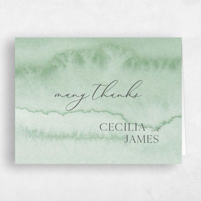 Sage, Green Wedding Thank You - Loreto Landscape