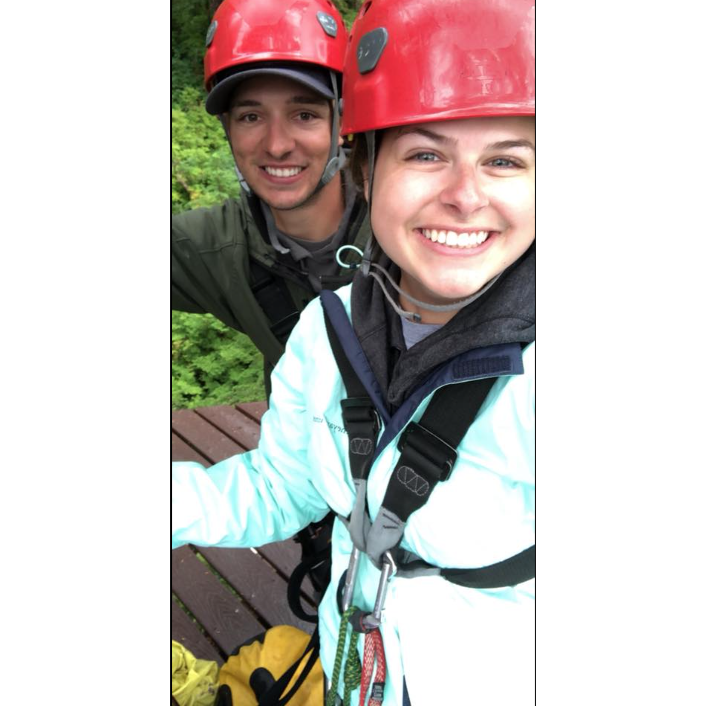 Zip lining in the Tongass National Rainforest in 2018.