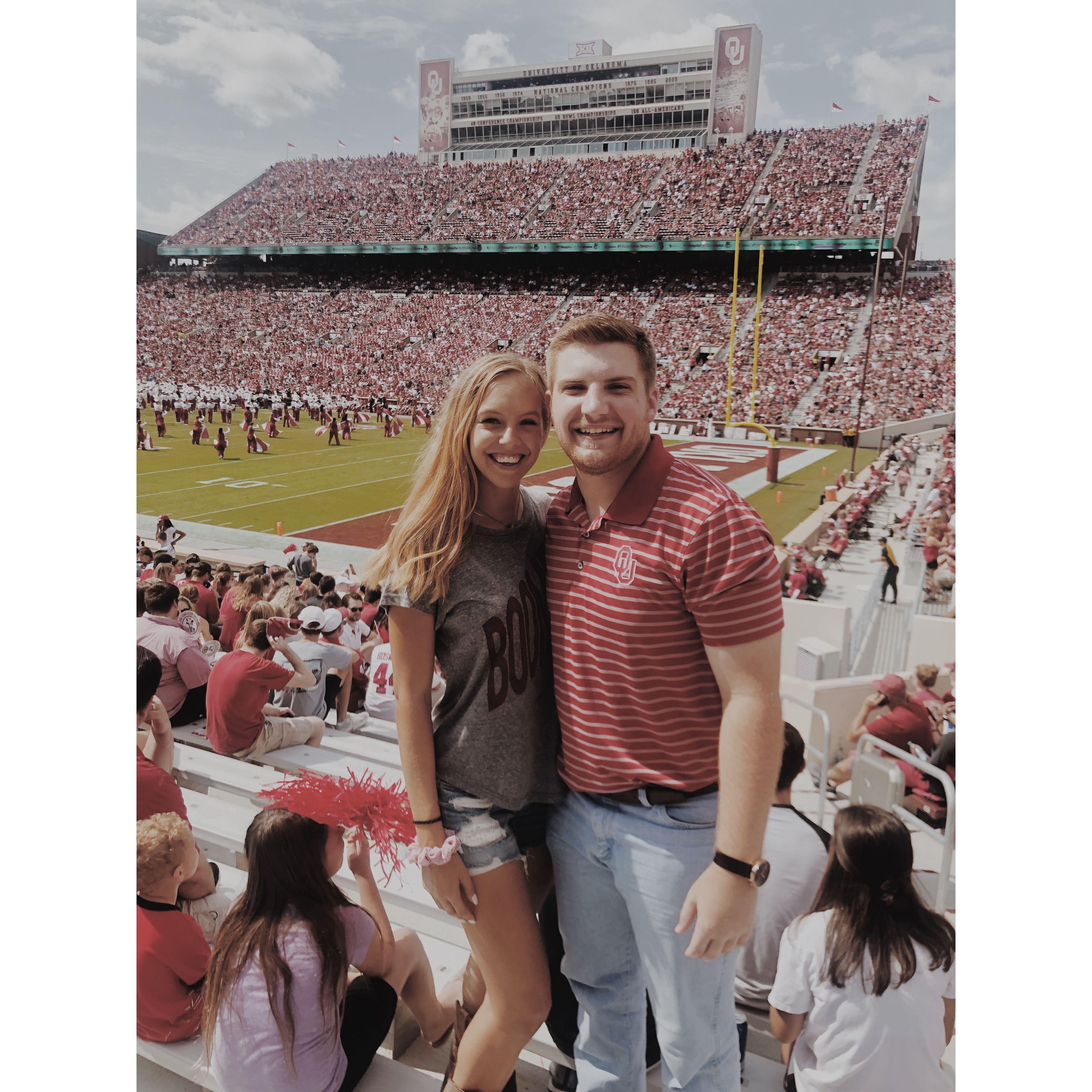 Syd's first OU game. Boomer Sooner!