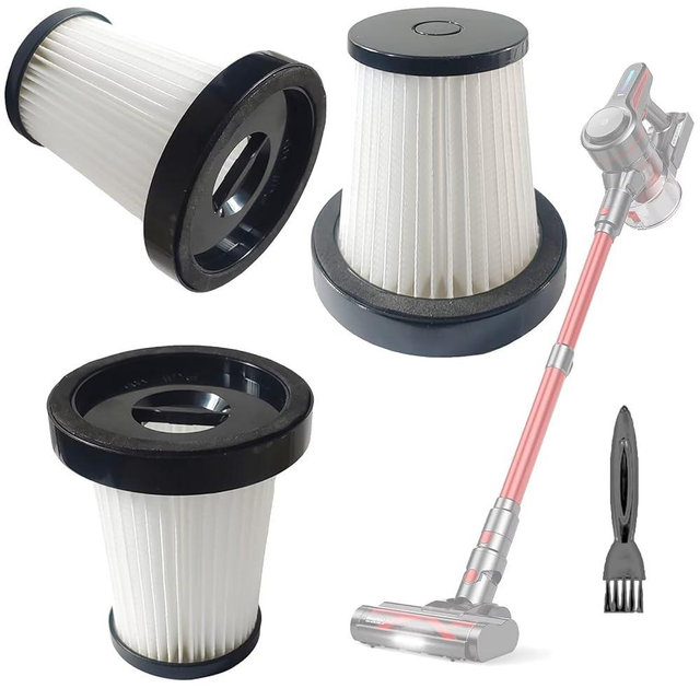 Feenynic 3 Pack Hepa Filters Compatible with CHEBIO A16 Cordless Vacuum, Spare Filter Parts or Accessories for CHEBIO and QIKCLN VC06 Wireless Vacuum.