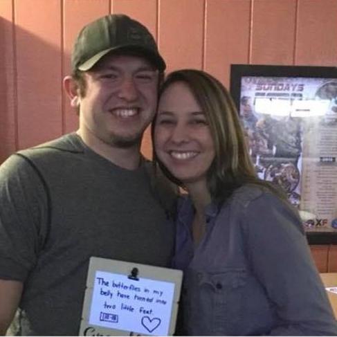 February 2018 Jumping Joe's bowling alley after making the baby announcement