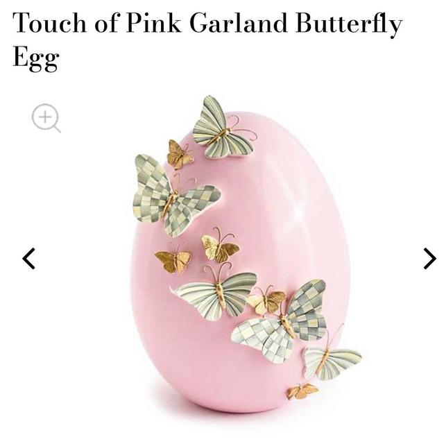 Mackenzie Childs Touch of Pink Garland Butterfly Egg