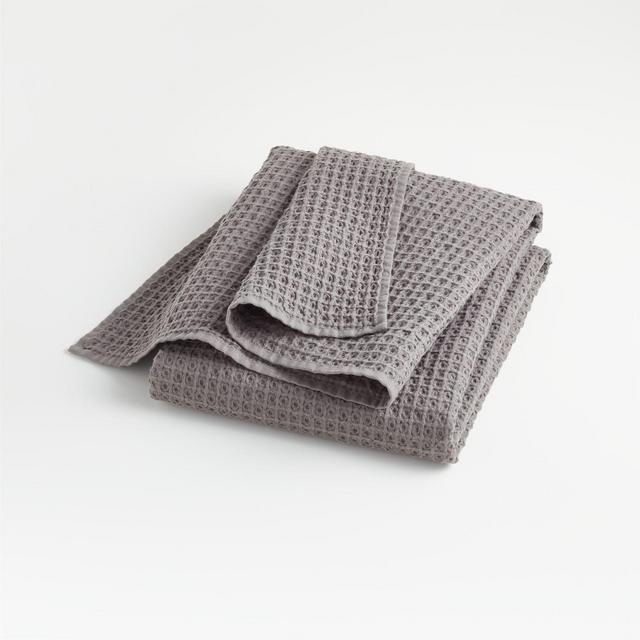 Organic Cotton Waffle Slate Bath Towel