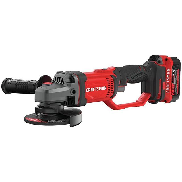 CRAFTSMAN V20* Cordless Angle Grinder Tool Kit, 4-1/2-Inch (CMCG400M1)