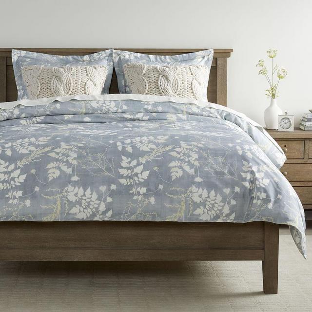 Shadow Floral Organic Percale Duvet Cover