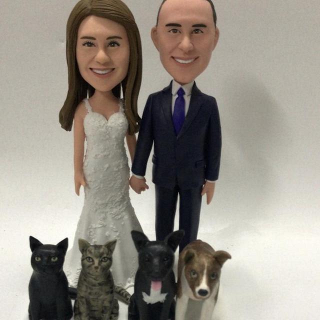 Wedding Cake Topper With Pets