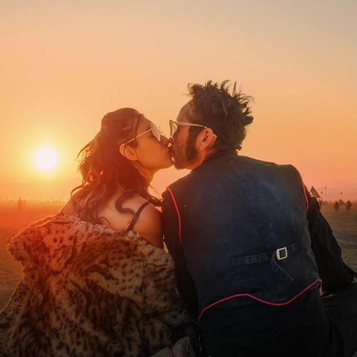 Sunrise kiss at Burning Man, thanks for the shot Devo!