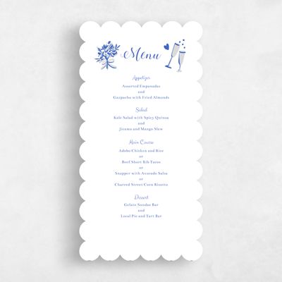 Blue Scalloped Wedding Menu - Remi