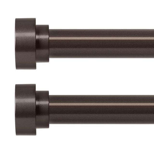 HEI! DEAR 2 Pack Bronze Curtain Rods 18 to 60 Inch(1.5-5ft),1 Inch Heavy Duty Curtain Rods,Adjustable Curtain Rod,Modern Decorative Drapery Rods,Telescoping Window Curtains Rods 18-60",Antique Bronze