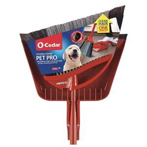 O-Cedar Pet Pro Broom with Step-On Dustpan | Remove 99% with One Sweep | Removes 3 Times More Pet Hair | Quiet Cleaning Tool for Cat and Dog Owners