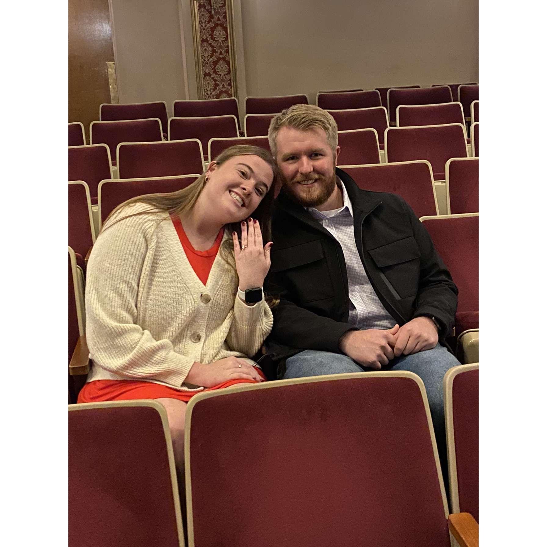 The exact seats we sat in on our first date back in 2017