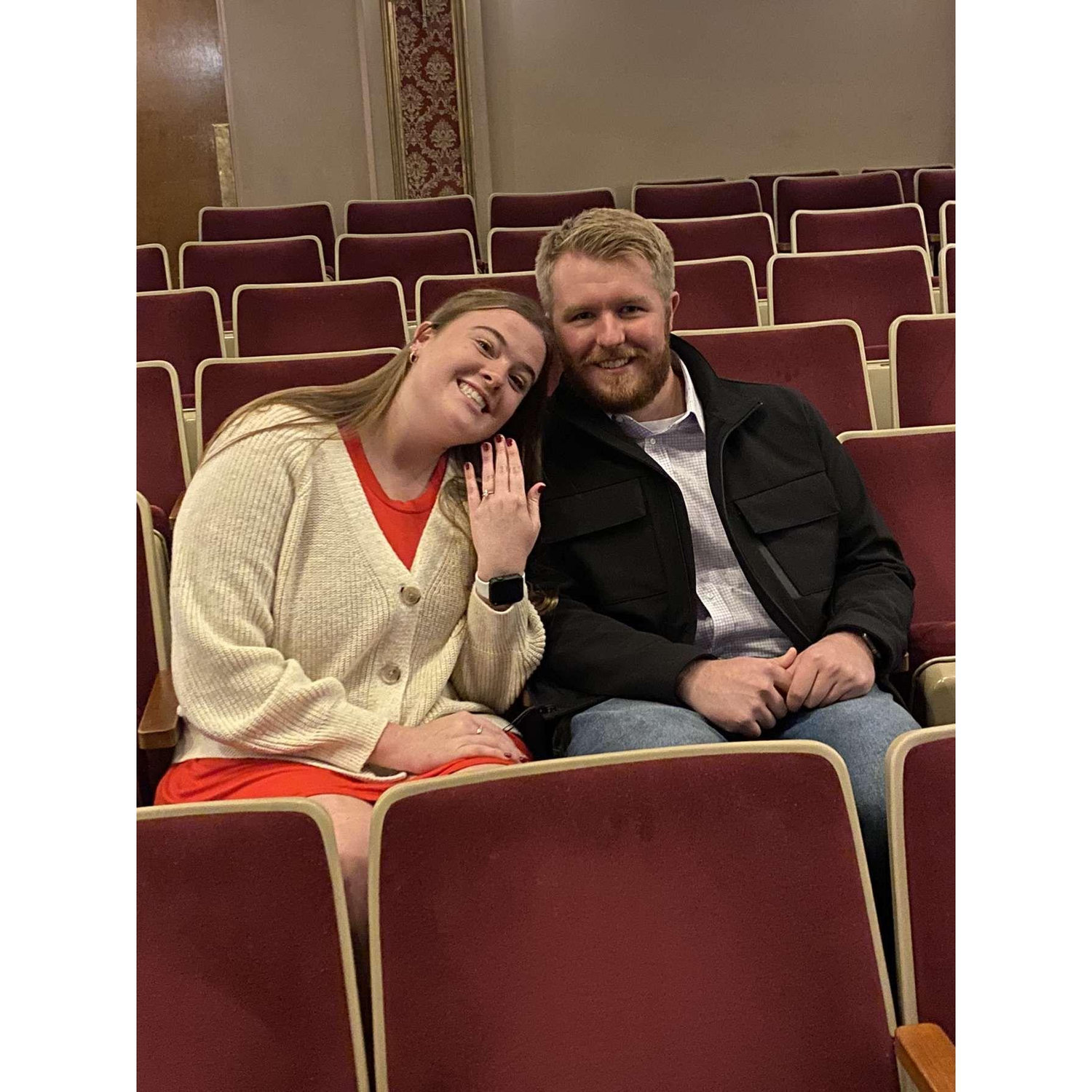 The exact seats we sat in on our first date back in 2017