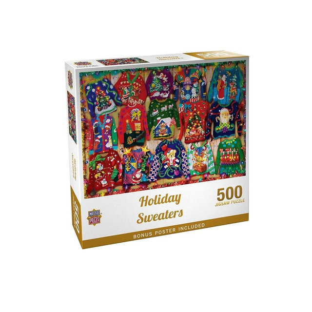 Masterpieces 500 Piece Jigsaw Puzzle for Adults and Families - Holiday Sweaters - 19.25"x26.63"