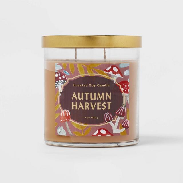 15.1oz Lidded Glass Jar 2-Wick Autumn Harvest Candle - Opalhouse™