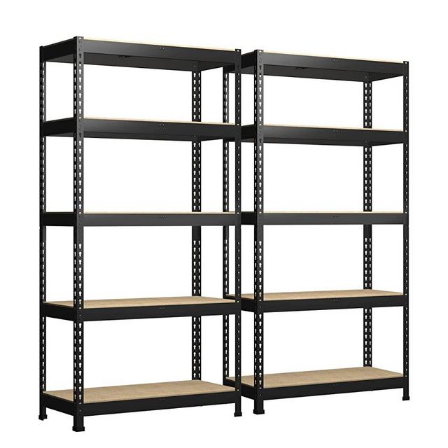 PrimeZone Storage Shelves 2 Packs 5 Tier Adjustable Garage Storage Shelving, Heavy Duty Metal Storage Utility Rack Shelf Unit for Warehouse Pantry Closet Kitchen, 35.5" x 15.75" x 71", Black