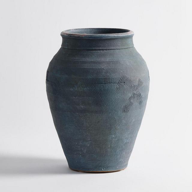 Indigo Artisan Ceramic Vase, Blue