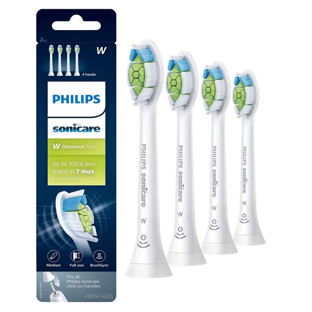 Philips Sonicare DiamondClean replacement toothbrush heads, HX6064/65, BrushSync technology, White 4-pk
