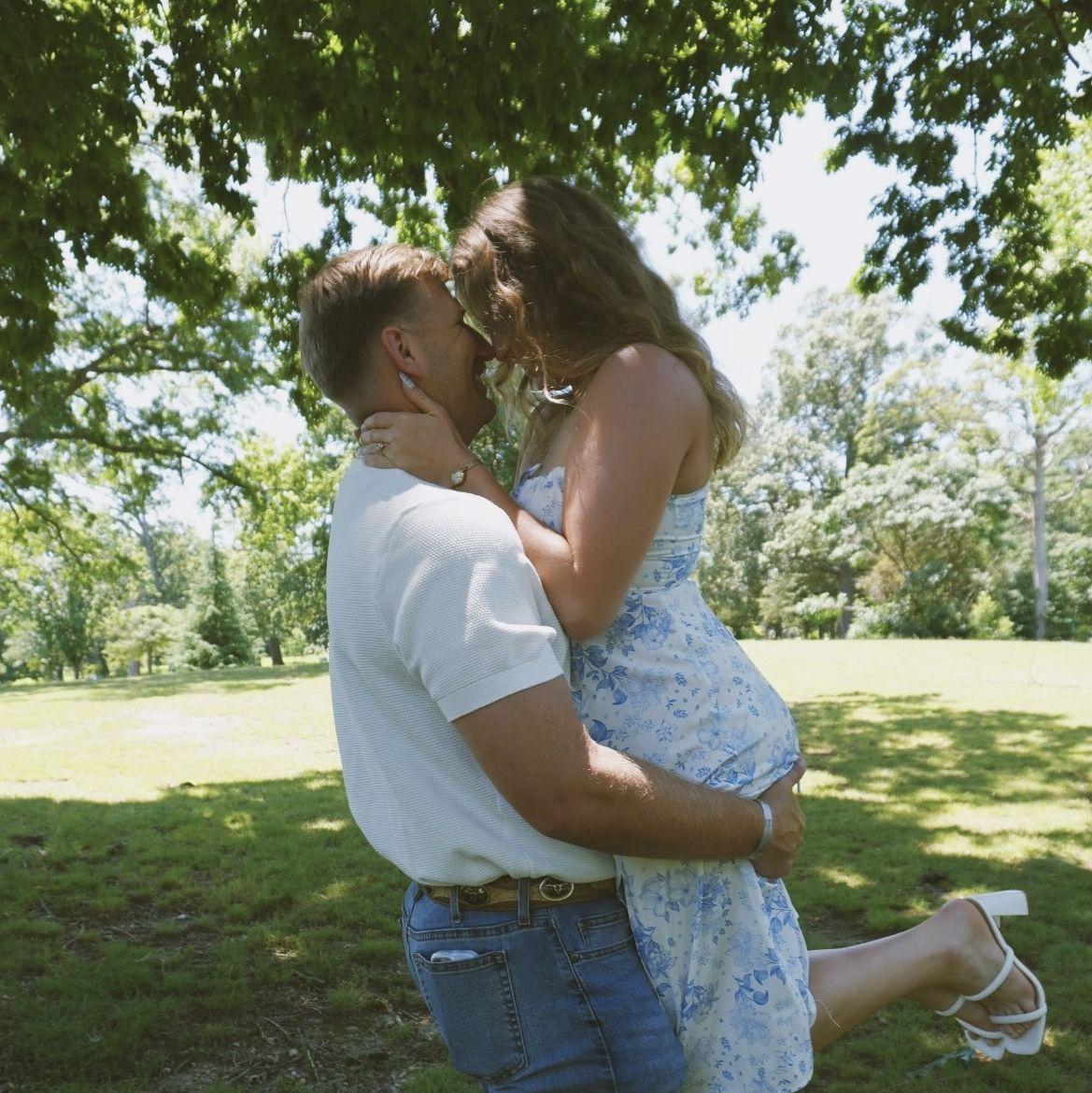 "engagement" photos, and planning a real wedding together !