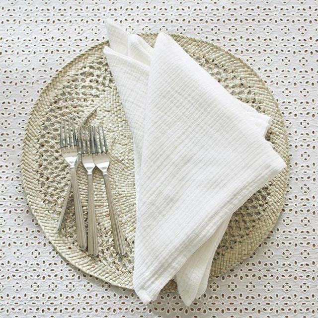 Monique Lhuillier Paola Organic Cotton Napkins, Set of 4 - White