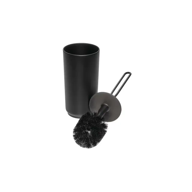 iDESIGN Austin Toilet Bowl Brush and Holder Set Matte Black