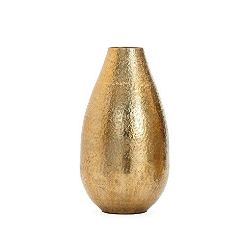Torre & Tagus Talis Hammered Vase, Short, Gold